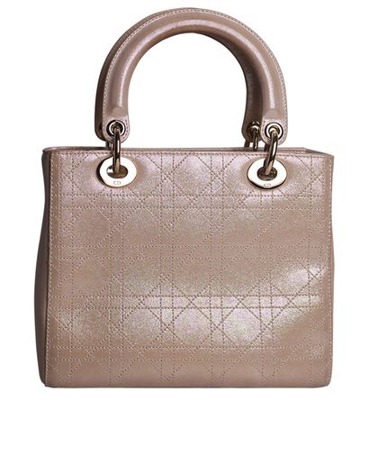 Medium Metallic Lady Dior, &pound;1,750, Handbags, Gold, Leather, Front view